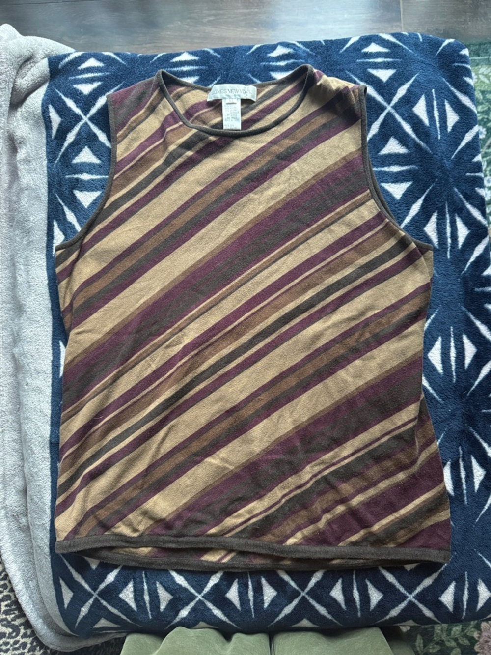 silk blend sweater tank top striped
